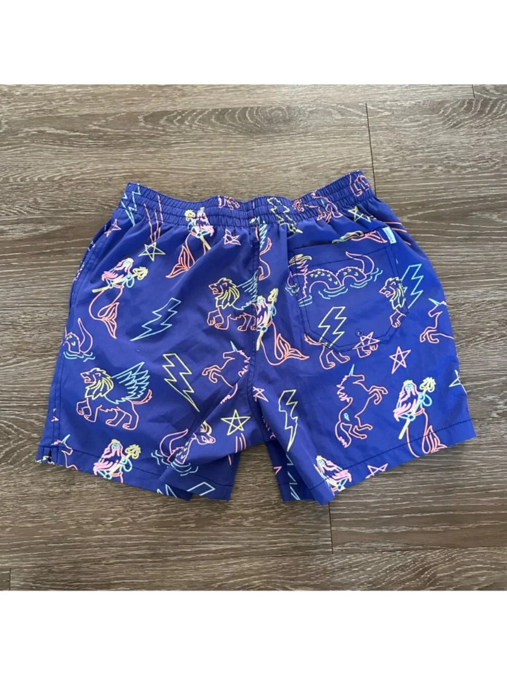Chubbies Neon Swim Trunks M Summer Travel Vacation Pull On Stretch Multicolor